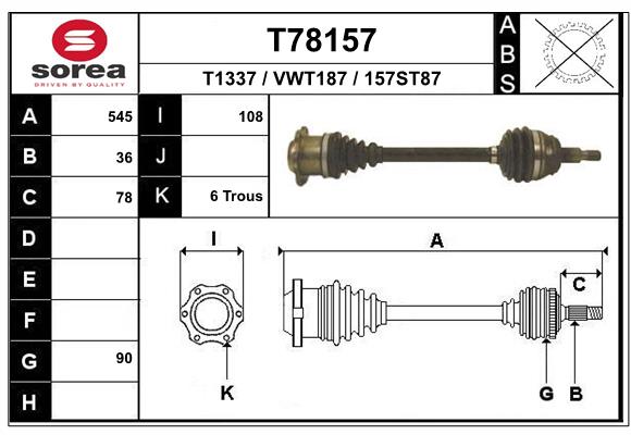 EAI-France Féltengely, komplett T78157_EAI