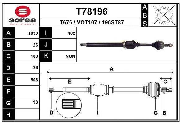 EAI-France Féltengely, komplett T78196_EAI