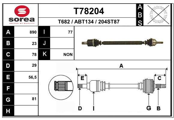 EAI-France Féltengely, komplett T78204_EAI