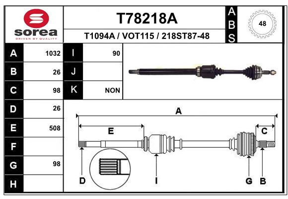 EAI-France Féltengely, komplett T78218A_EAI