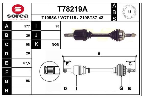 EAI-France Féltengely, komplett T78219A_EAI