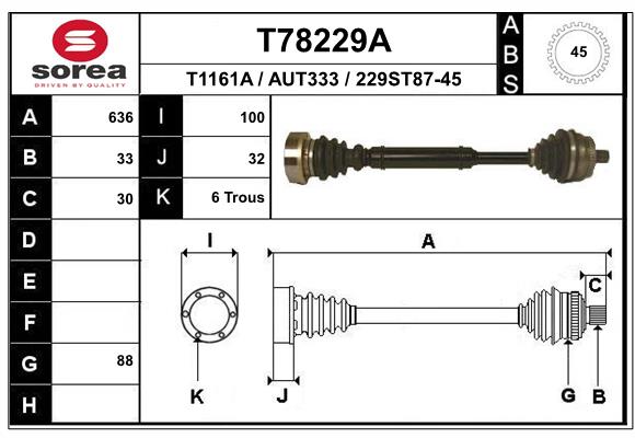 EAI-France Féltengely, komplett T78229A_EAI