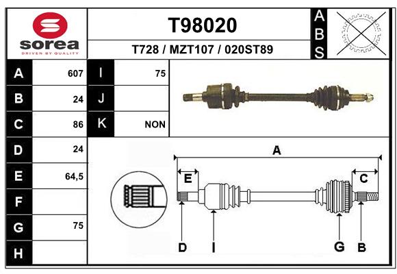 EAI-France Féltengely, komplett T98020_EAI