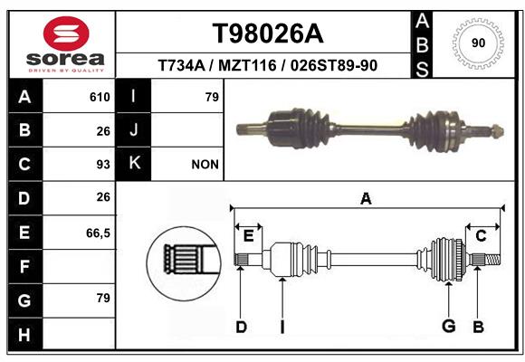 EAI-France Féltengely, komplett T98026A_EAI