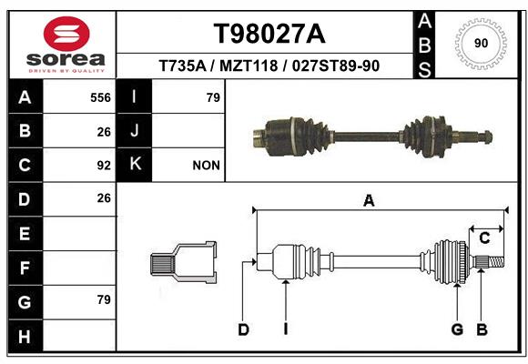 EAI-France Féltengely, komplett T98027A_EAI