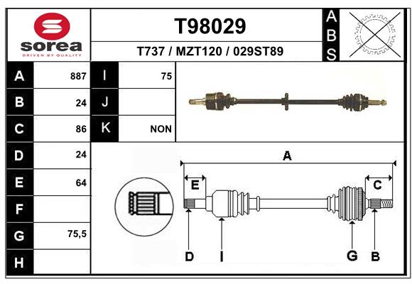 EAI-France Féltengely, komplett T98029_EAI