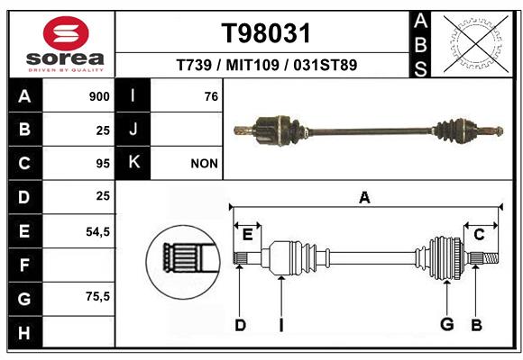 EAI-France Féltengely, komplett T98031_EAI