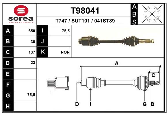 EAI-France Féltengely, komplett T98041_EAI