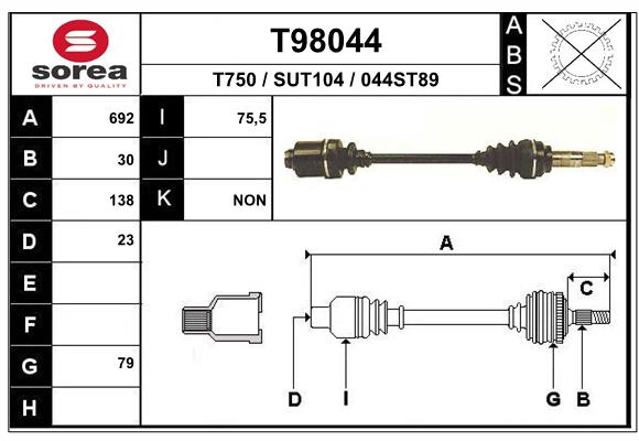 EAI-France Féltengely, komplett T98044_EAI