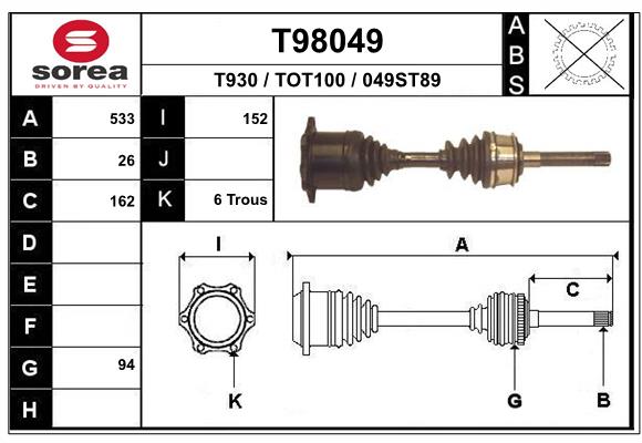 EAI-France Féltengely, komplett T98049_EAI