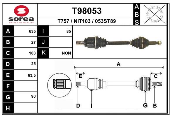 EAI-France Féltengely, komplett T98053_EAI