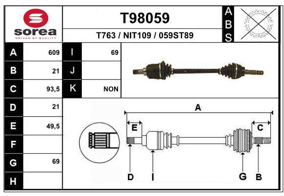 EAI-France Féltengely, komplett T98059_EAI