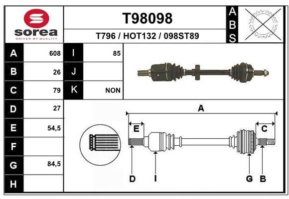 EAI-France Féltengely, komplett T98098_EAI