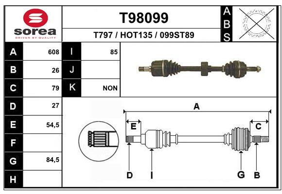 EAI-France Féltengely, komplett T98099_EAI