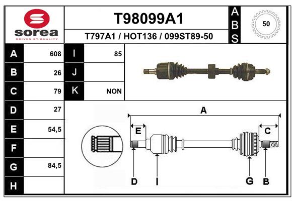 EAI-France Féltengely, komplett T98099A1_EAI