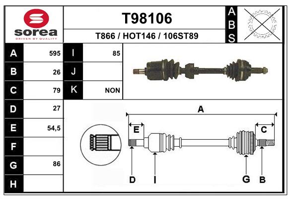 EAI-France Féltengely, komplett T98106_EAI