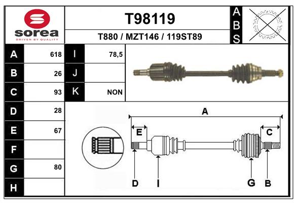 EAI-France Féltengely, komplett T98119_EAI