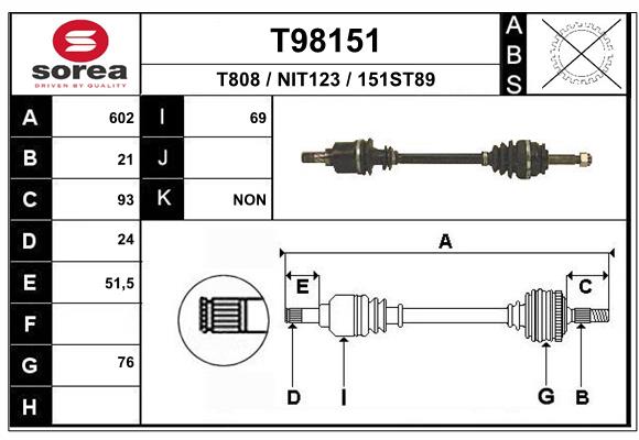 EAI-France Féltengely, komplett T98151_EAI