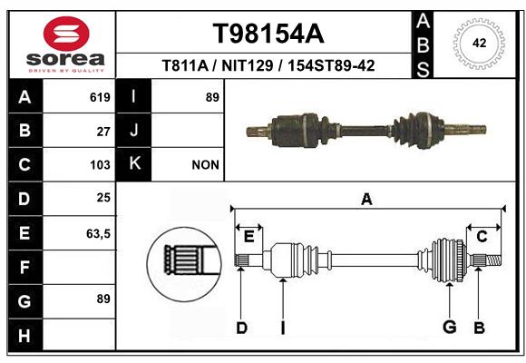 EAI-France Féltengely, komplett T98154A_EAI