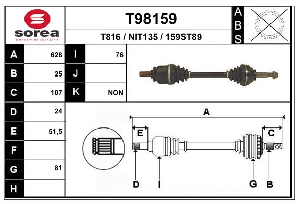 EAI-France Féltengely, komplett T98159_EAI