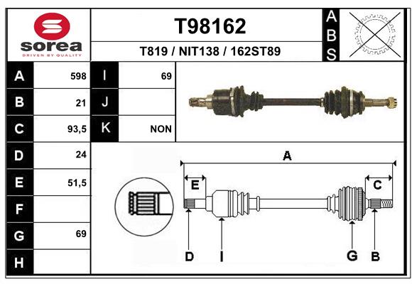 EAI-France Féltengely, komplett T98162_EAI