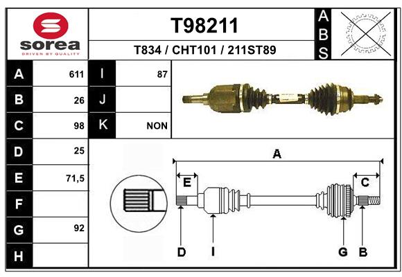 EAI-France Féltengely, komplett T98211_EAI