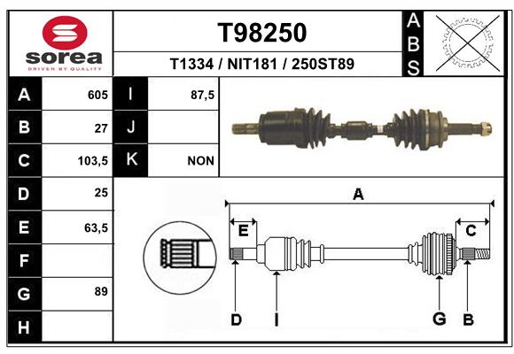 EAI-France Féltengely, komplett T98250_EAI