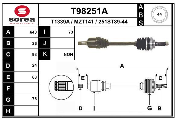 EAI-France Féltengely, komplett T98251A_EAI