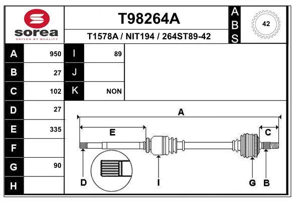 EAI-France Féltengely, komplett T98264A_EAI