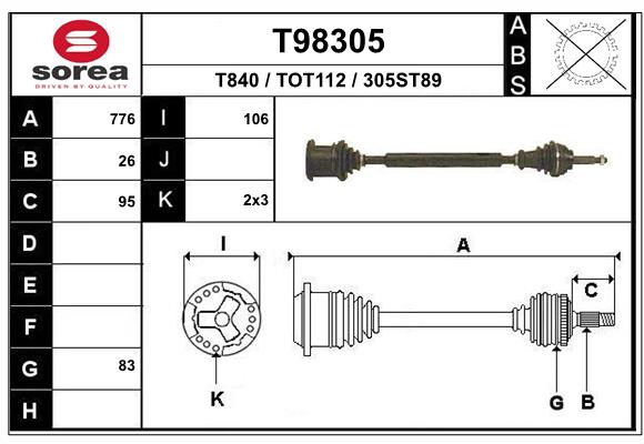 EAI-France Féltengely, komplett T98305_EAI