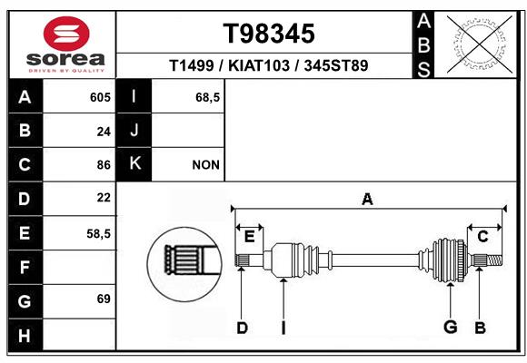 EAI-France Féltengely, komplett T98345_EAI