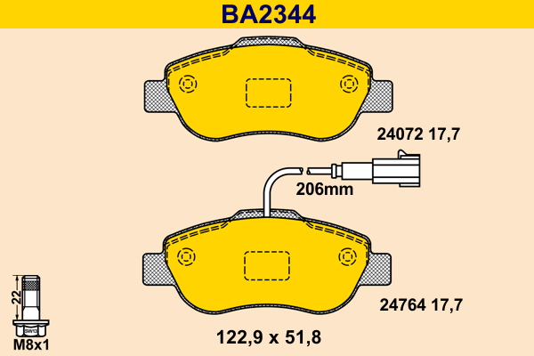 BARUM Fékbetét, mind BA2344_BAR