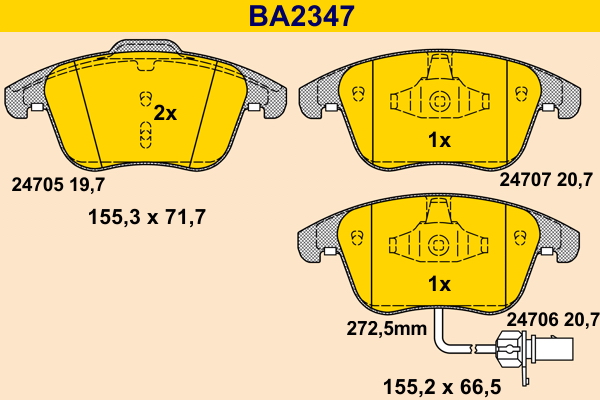 BARUM Első fékbetét BA2347_BAR