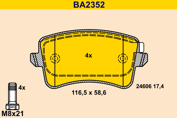 BARUM Hátsó fékbetét BA2352_BAR