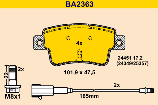 BARUM Fékbetét, mind BA2363_BAR