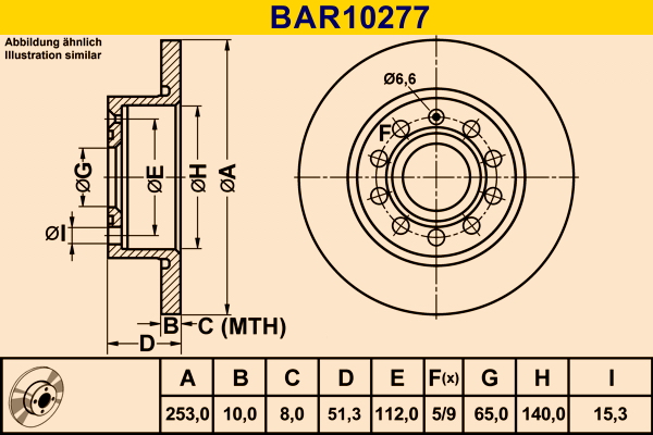 BARUM Hátsó féktárcsa BAR10277_BAR