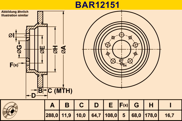 BARUM Hátsó féktárcsa BAR12151_BAR