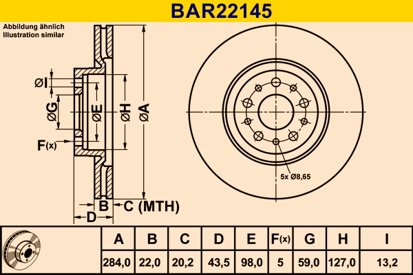 BARUM Első féktárcsa BAR22145_BAR