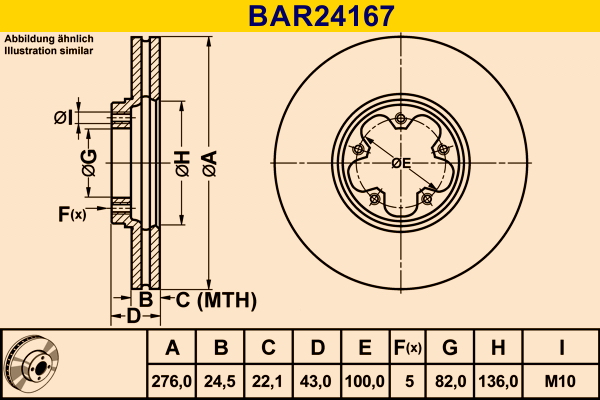 BARUM Első féktárcsa BAR24167_BAR