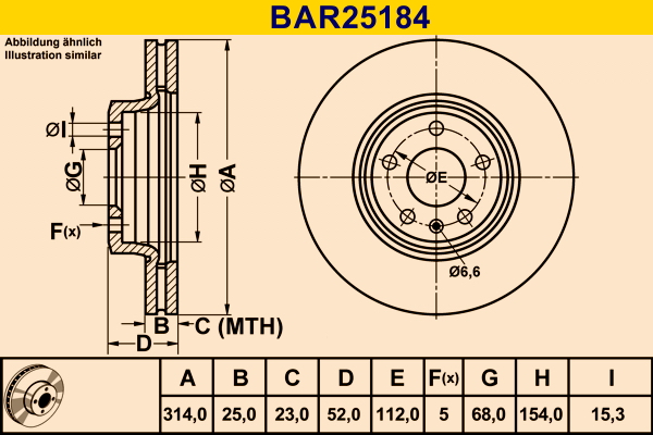 BARUM Első féktárcsa BAR25184_BAR