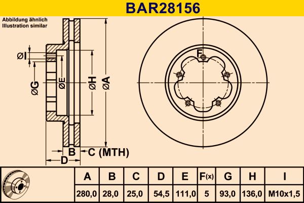 BARUM Első féktárcsa BAR28156_BAR