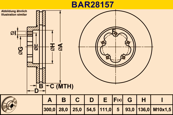 BARUM Első féktárcsa BAR28157_BAR