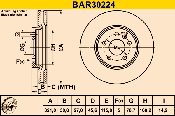 BARUM Első féktárcsa BAR30224_BAR