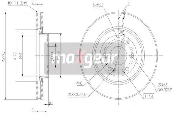 MAXGEAR Első féktárcsa 19-2301_MAXG