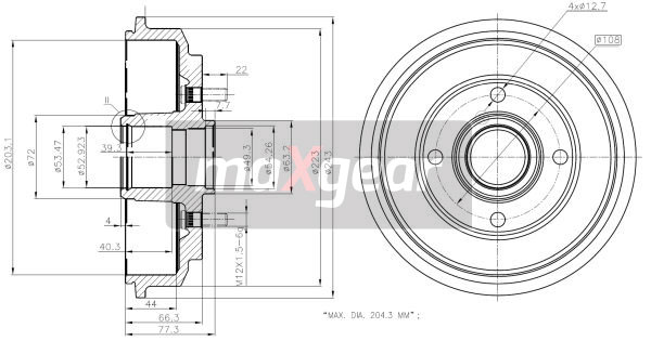 MAXGEAR Fékdob 19-2316_MAXG