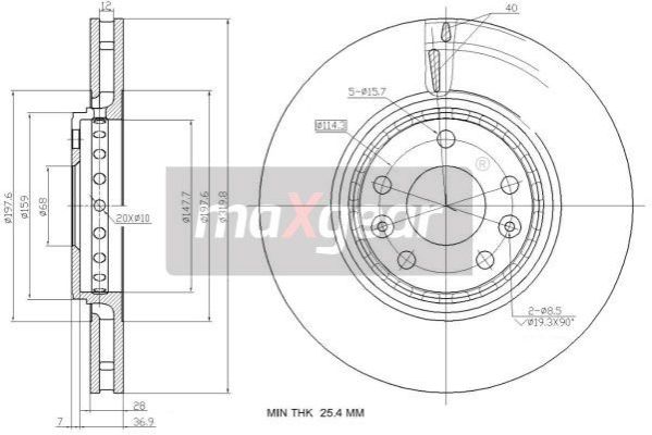 MAXGEAR Első féktárcsa 19-2363_MAXG