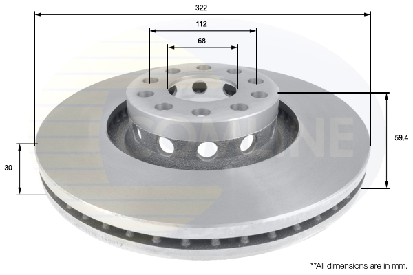 COMLINE Első féktárcsa ADC1435V_COM