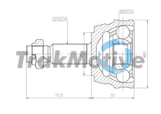 TRAKMOTIVE Féltengelycsukló készlet 40-0815_TRAK