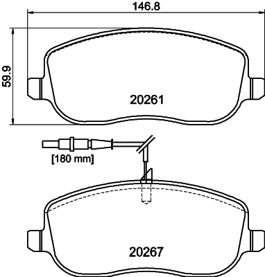 HELLA-PAGID Első fékbetét 8DB355010-501