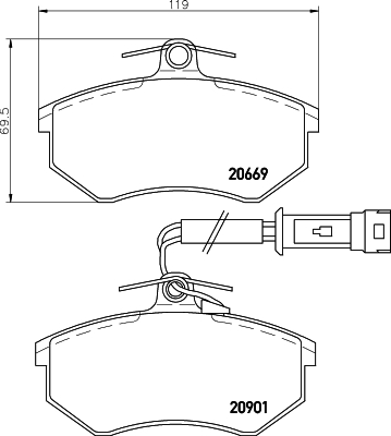 HELLA-PAGID Első fékbetét 8DB355017-651